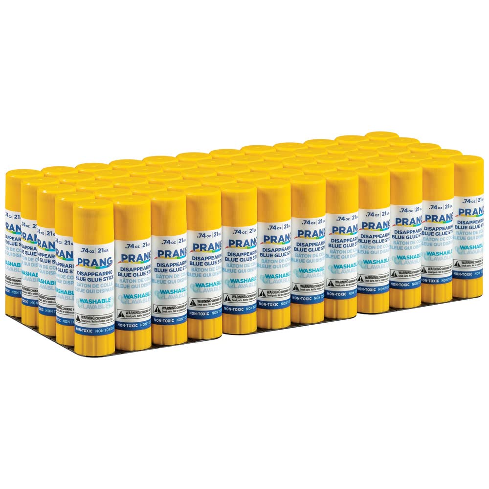 Prang Washable Glue Stick, Blue, 0.74 oz., 60 Count