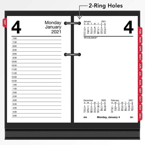 2021 Daily Desk Calendar Refill by AT-A-GLANCE, 3-1/2" x 6", Loose-Leaf, with Monthly Tabs (E717T5021)