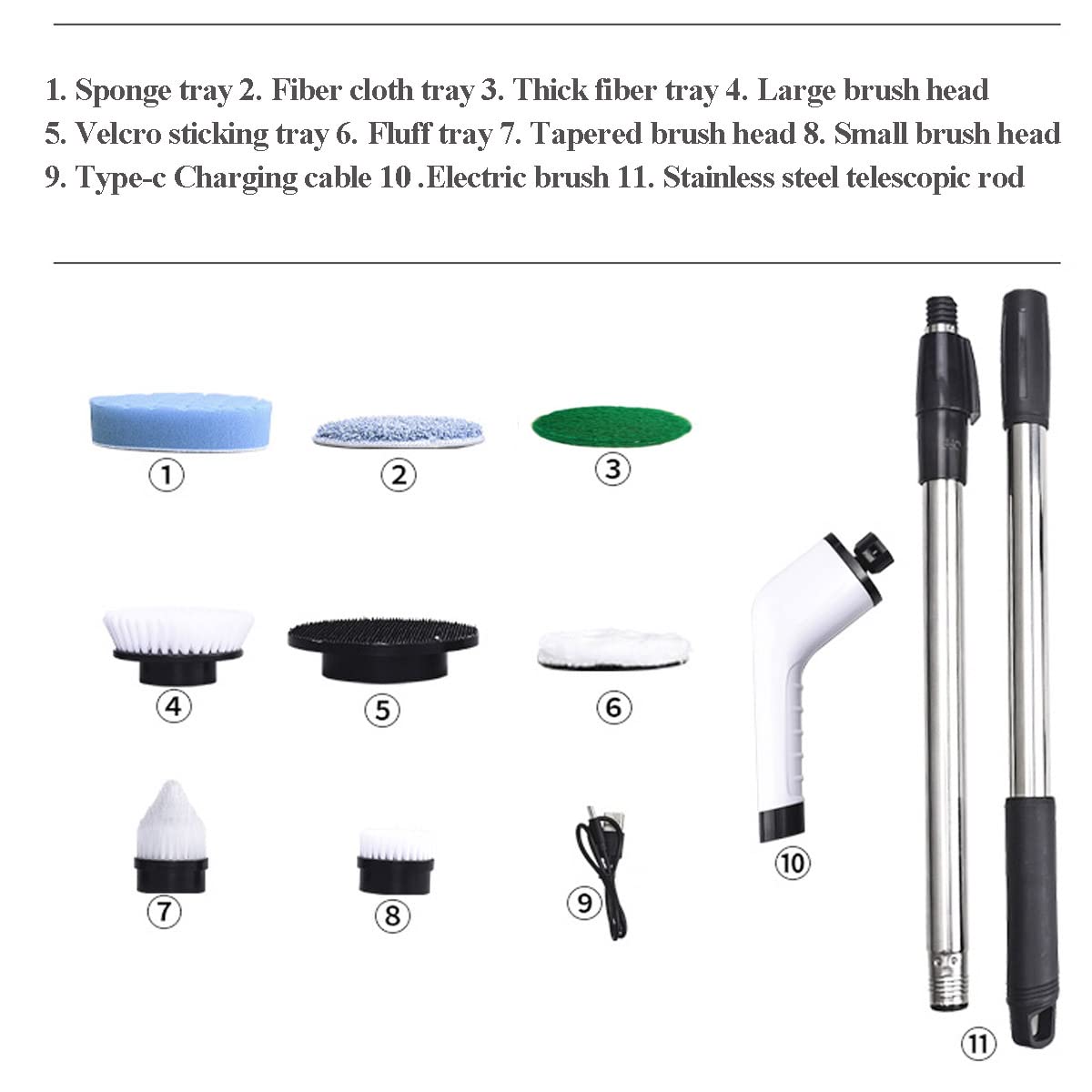 MGLSDeet Electric Spin Scrubber Scrub Brush, Rechargeable Cleaning Brush with 8 in 1 Replaceable Brush Heads, Cordless Power Spin Scrubber 90Mins for Bathroom Shower Bathtub Glass Car