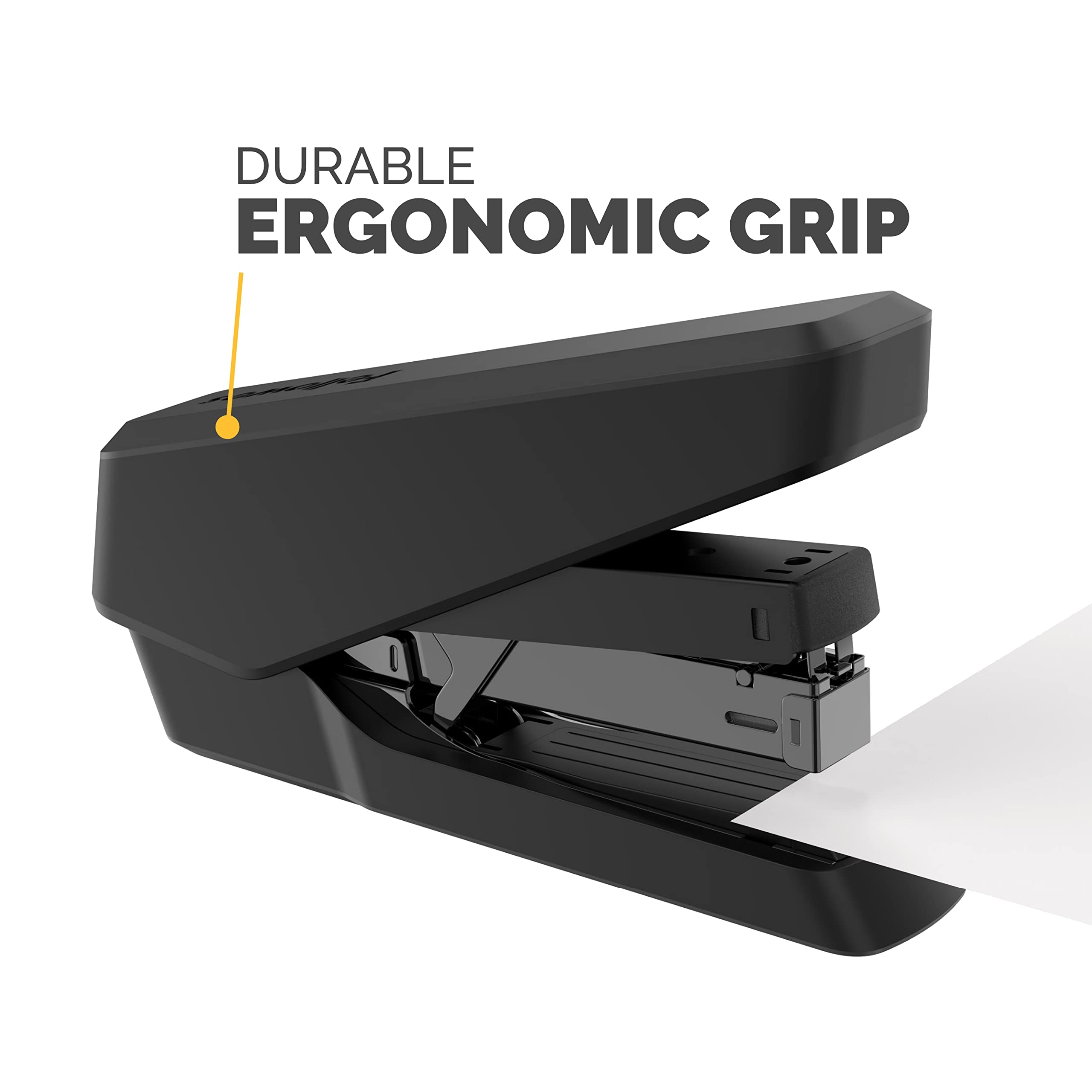 Fellowes LX870 EasyPress Full Strip One Touch Desk Stapler, 40 Sheet Capacity - Black