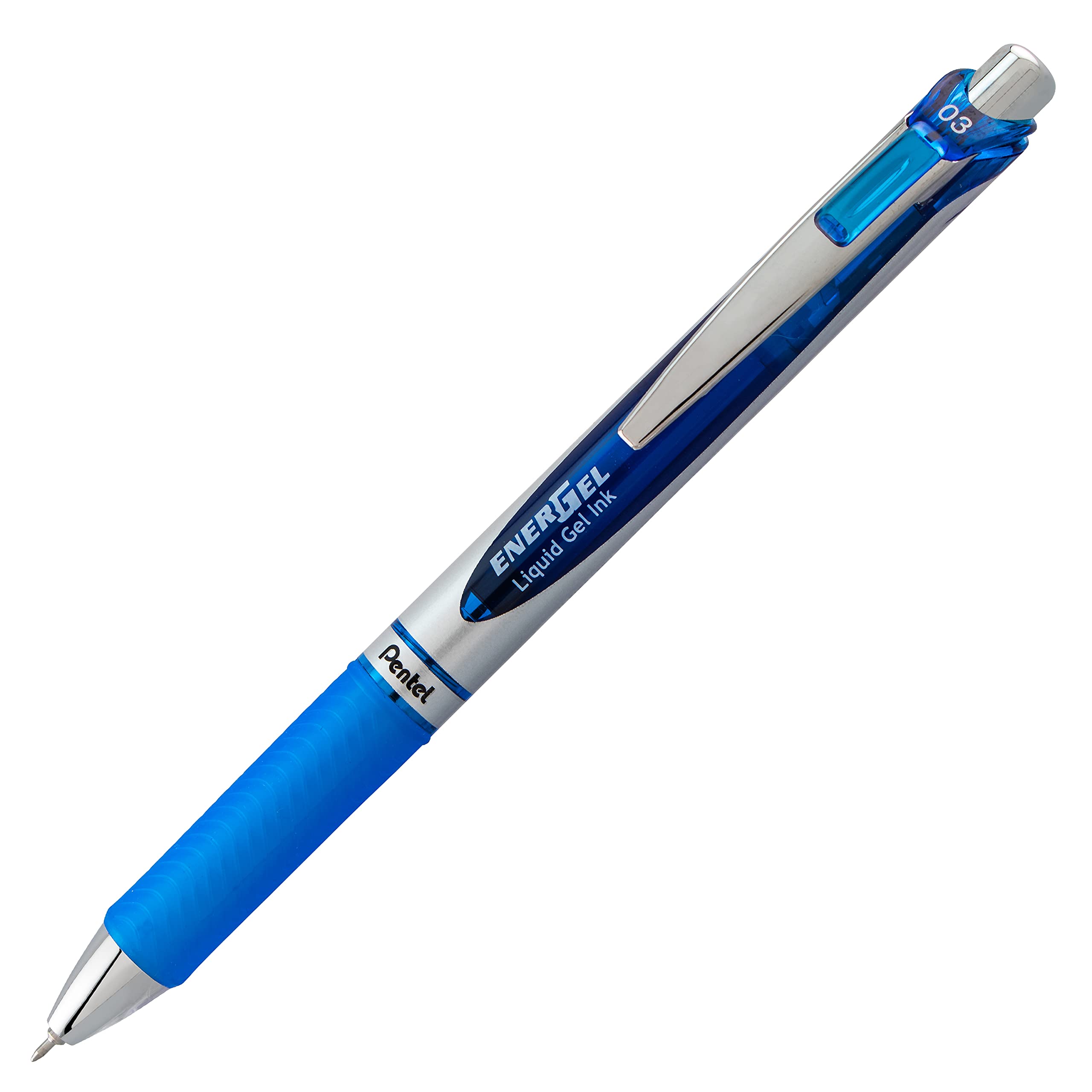 Pentel EnerGel RTX Retractable Liquid Gel Pen, (0.3mm) Needle Tip, Extra Fine Line, Assorted Ink, 3-Pk (BLN73BP3M)