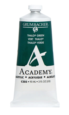Grumbacher Academy Acrylic Paint, Gloss, 90ml/3 oz Metal Tube, Thalo Green (Blue Shade)