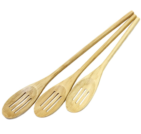 Chef Craft Select Beechwood Slotted Spoon Set, 10, 12, and 14 inch, Natural