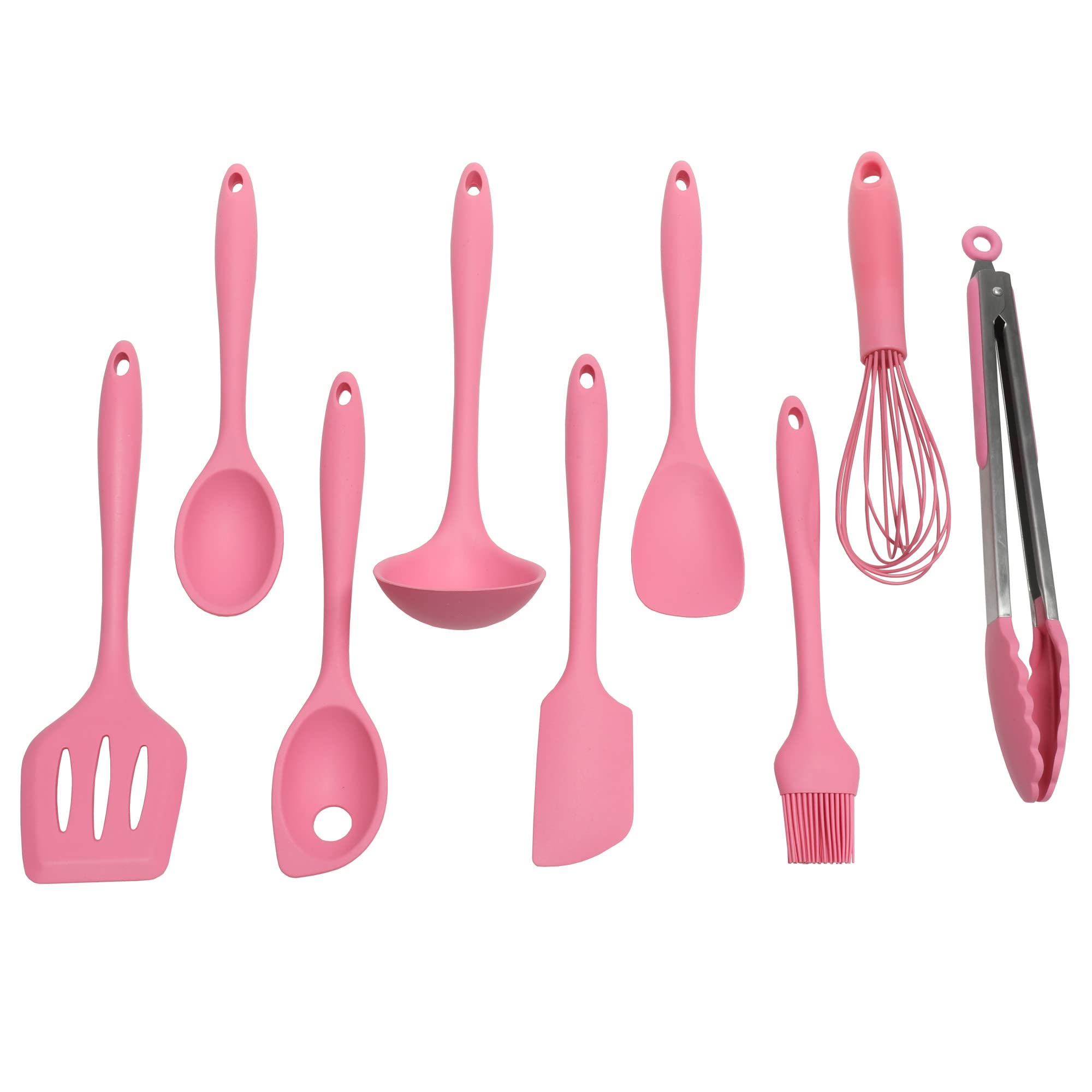 Chef Craft Premium Silicone Cooking Tongs, 12 inch, Pink