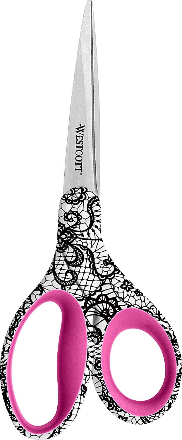 Westcott Trendsetter Straight Lace Pattern Scissor, 8" (16660)