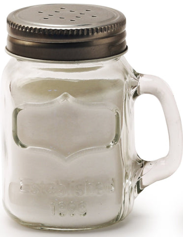 Circleware Mason Yorkshire Jar Mug Salt and Pepper Shakers with Glass Handles and Metal Lids, 5 Ounce, Set of 2 in Gift Box, Limited Edition Glassware Serveware