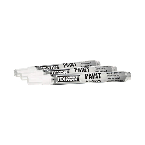 Dixon Paint Markers, Medium Tip, Box of 12, White (80229)