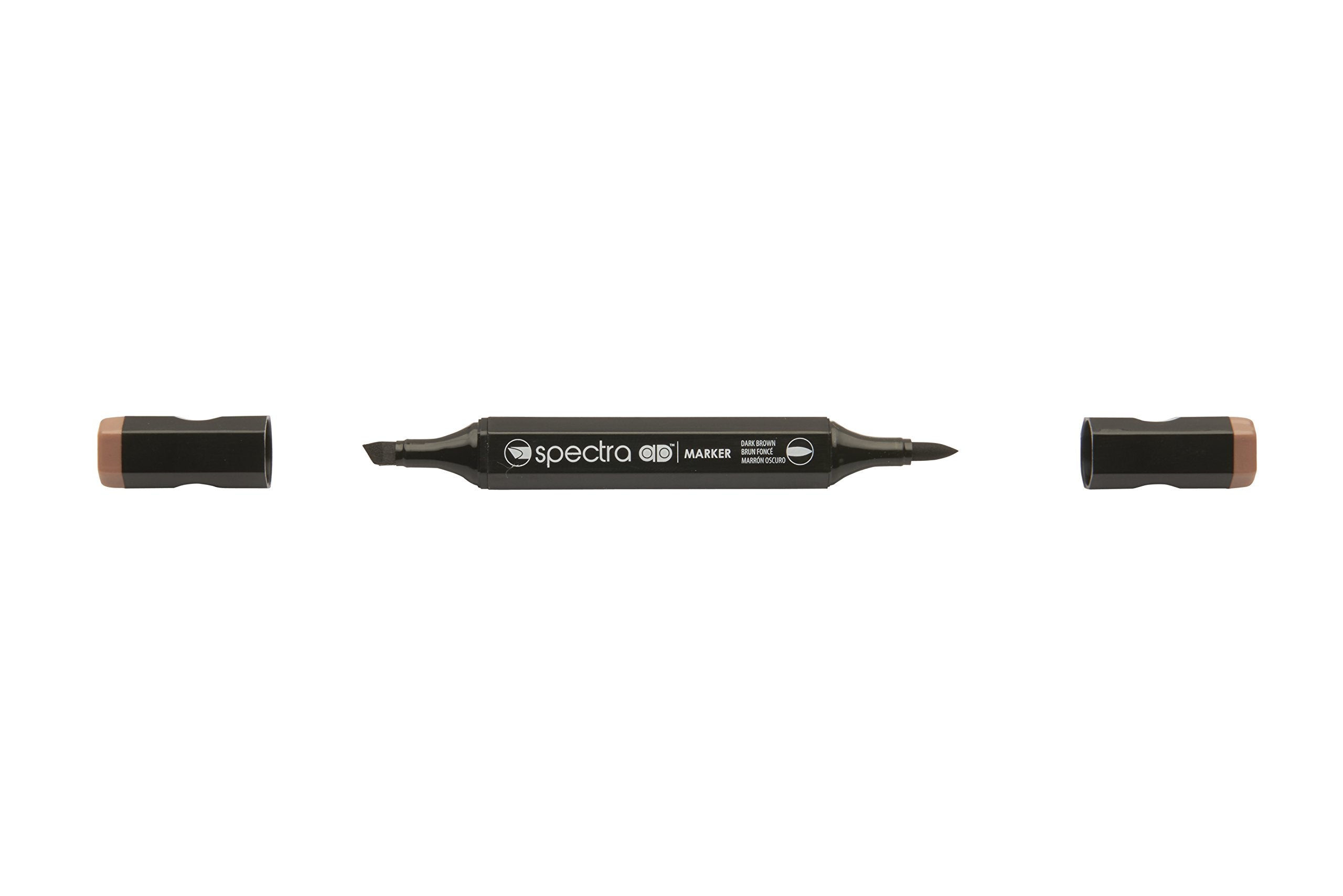 AD Marker Chartpak Spectra, Tri-Nib and Brush Dual-Tip, Dark Brown, 1 Each (S002AD)