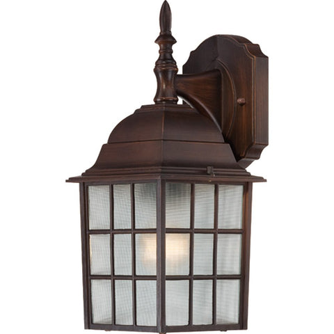 Nuvo Lighting 60/4905 Adams One Light Wall Lantern/Arm Down 100 Watt A19 Max. Frosted Glass Rustic Bronze Outdoor Fixture