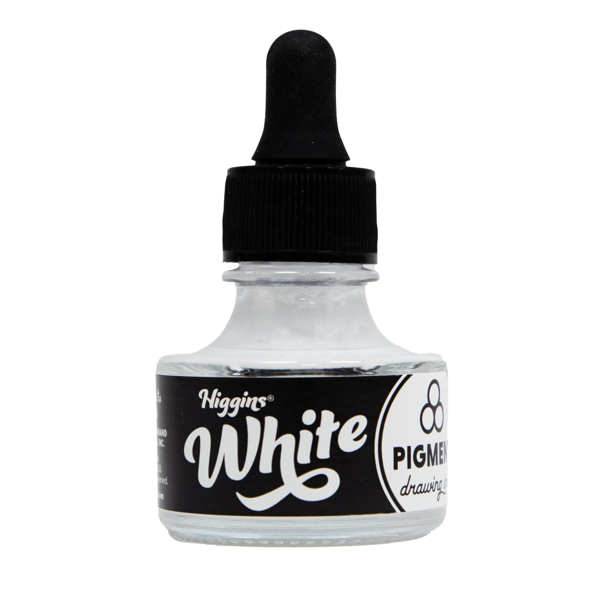 Higgins White Pigmented Drawing Ink - for Artists and Students - 1 oz. Glass Bottle (HIG44113)