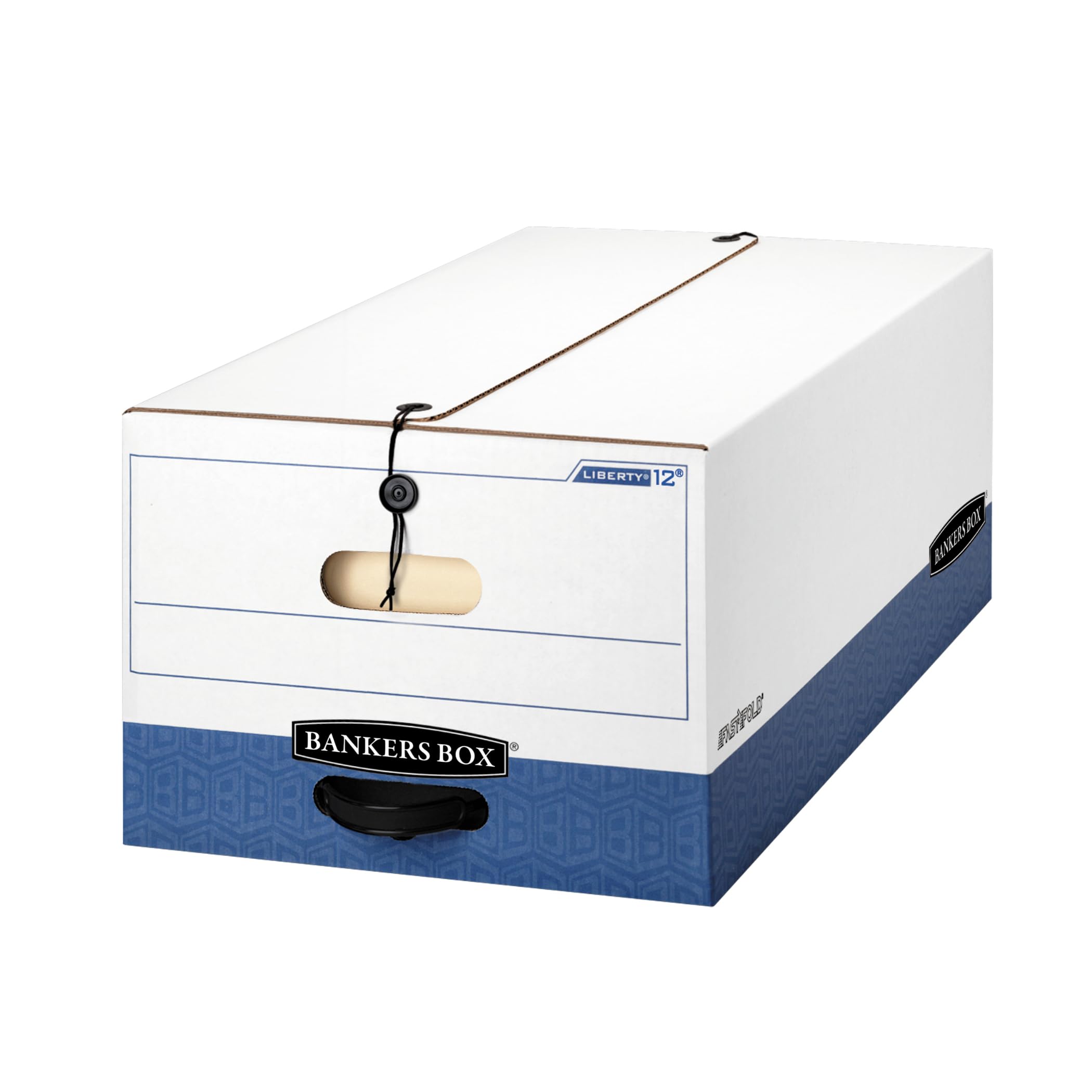 Bankers Box 12-Pack Heavy-Duty String & Button File Storage Box, FastFold Assembly, Legal, STOR,(00012)