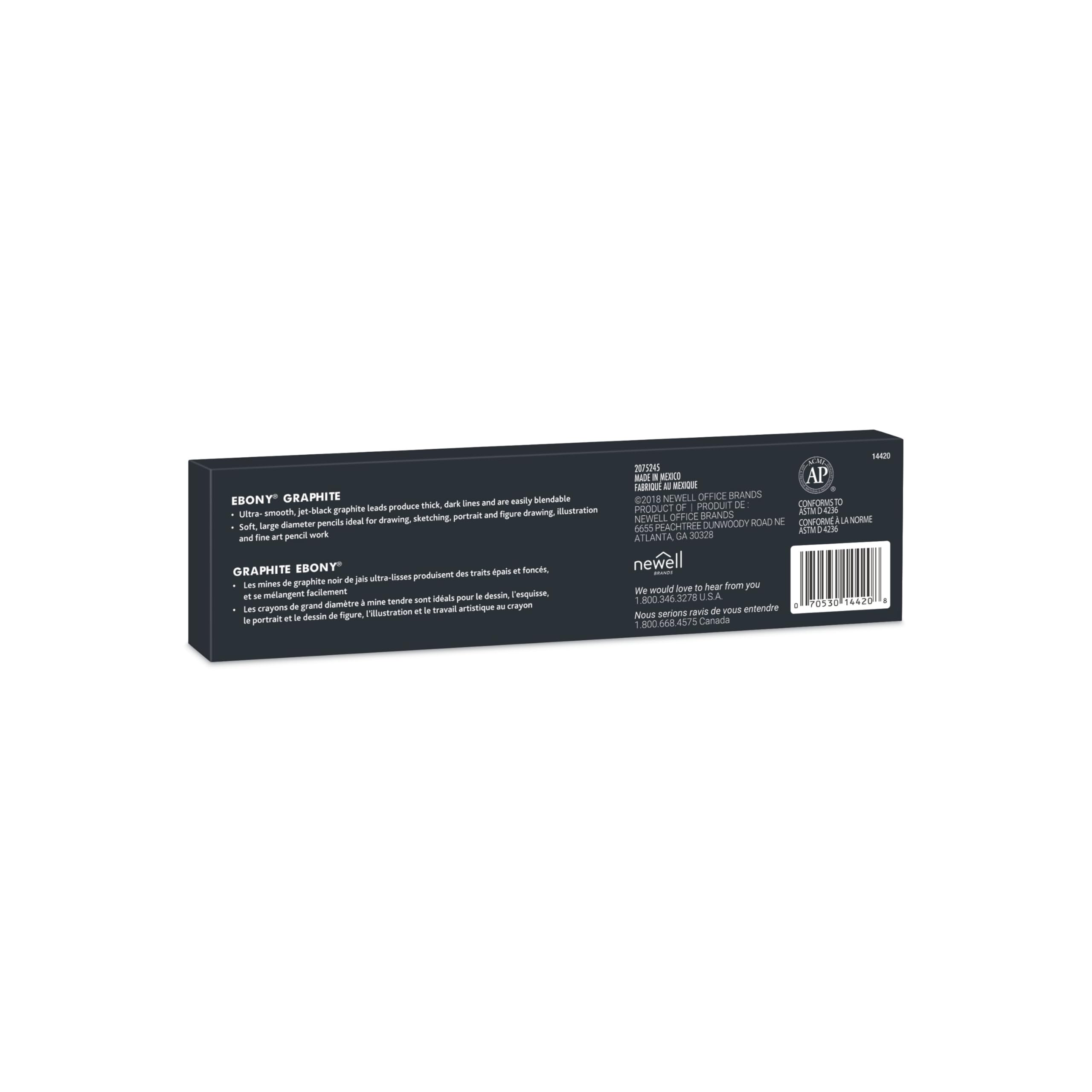 Prismacolor Ebony Graphite Drawing Pencils, Black, Adult Coloring, Box Of 12