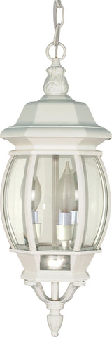 Nuvo Lighting 60/894 Traditional Three Light Hanging Lantern from Central Park Collection in White Finish