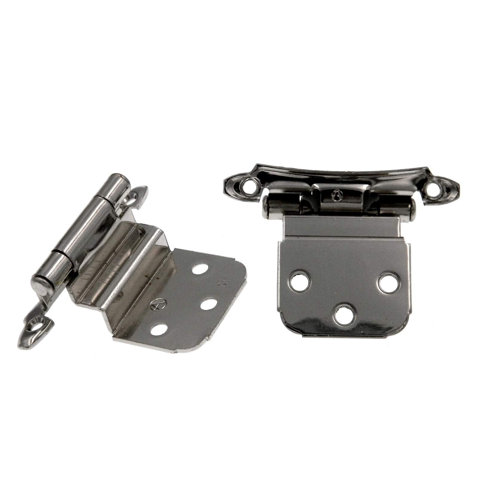 Amerock | Cabinet Hinge | 3/8 inch (10 mm) Inset | Polished Chrome | 2 Pack | Self-Closing | Face Mount | Cabinet Door