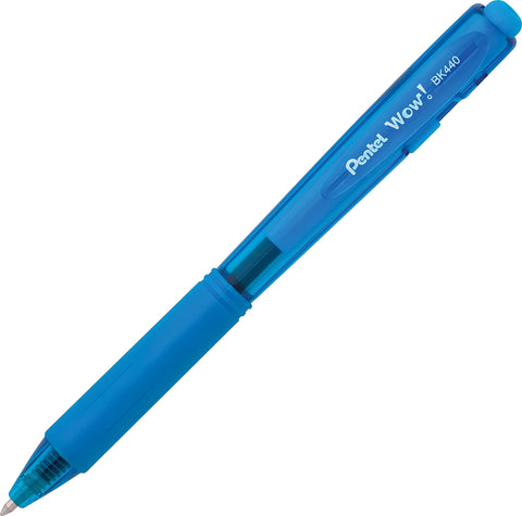 Pentel BK440BP8M WOW! Retractable Ballpoint Pen, 1mm, Assorted Barrel, Assorted Ink, 8/Pack