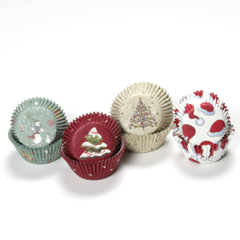 Chef Craft Paper Patterned Cupcake Liners, 50 Count, Red/Green/White