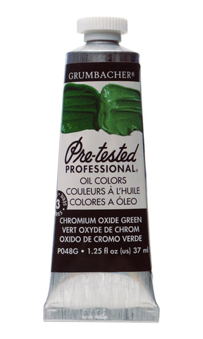 Grumbacher Pre-Tested Oil Paint, 37ml/1.25 Ounce, Chrome Oxide Green (Opaque) (P048G)