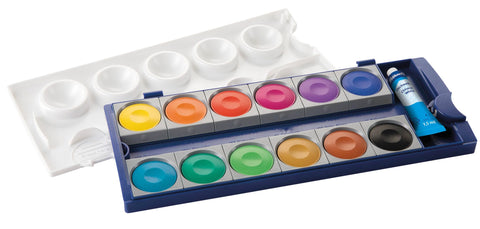 Pelikan Opaque Watercolor Paint Set, 12 Colors Plus Chinese White Tube (720854)