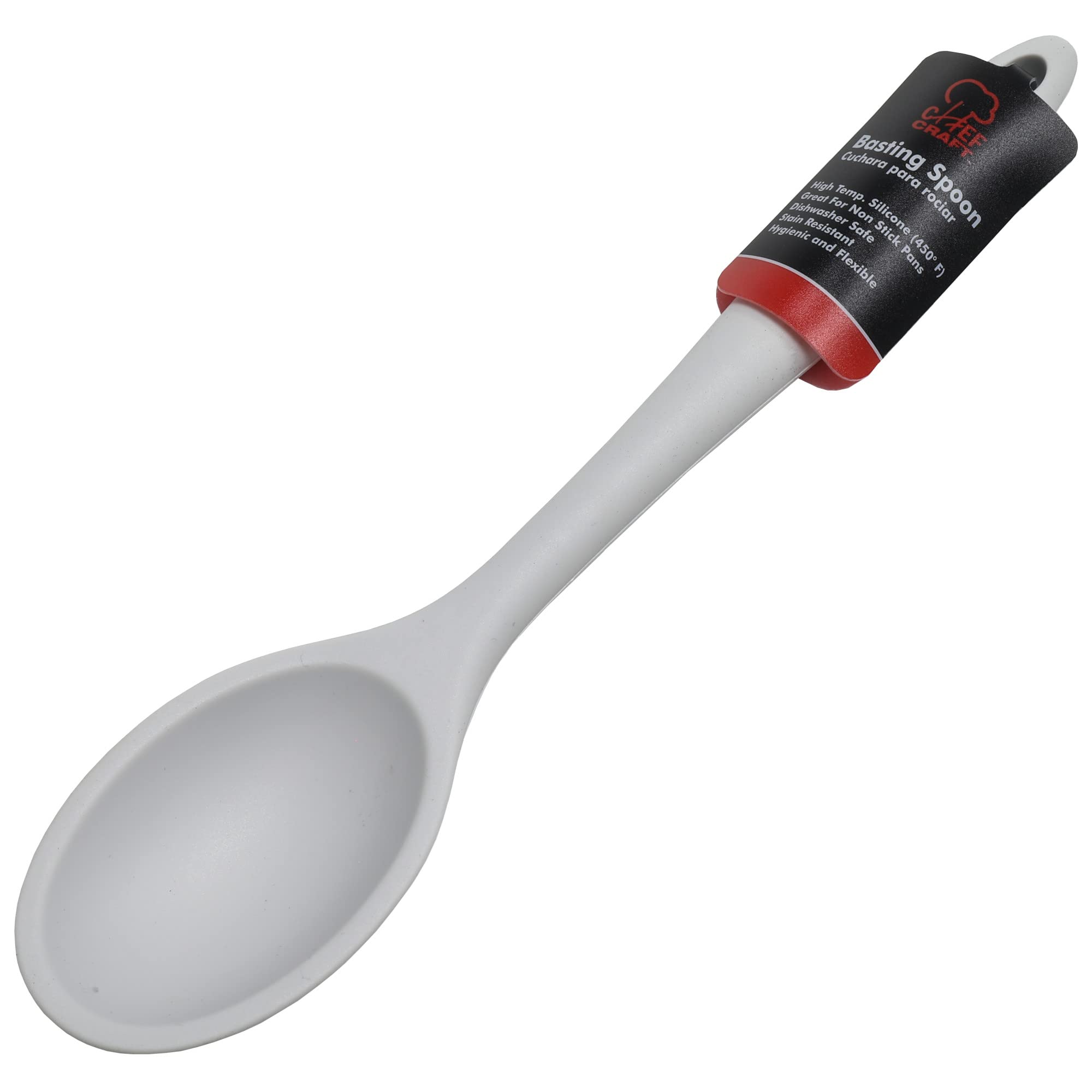 Chef Craft Premium Silicone Basting Spoon, 11 inch, Gray