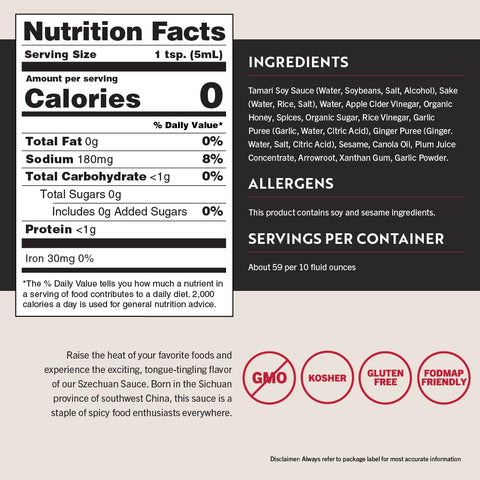 San-J Gluten Free Szechuan Cooking Sauce - Szechuan Sauce, Szechuan Dipping Sauce, Hot & Spicy Marinade & Stir Fry Sauce, Kosher, Non-GMO, No Artificial Preservatives - 10 Fl Oz