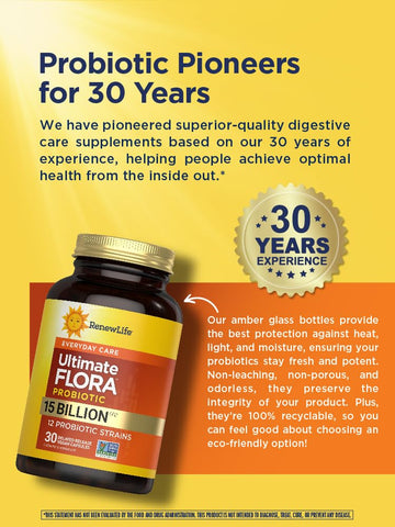 Renew Life Everyday Probiotic Capsules, Daily Supplement Supports Urinary, Digestive and Immune Health, L. Rhamnosus GG, Dairy, Soy and gluten-free, 15 Billion CFU, 30 Count