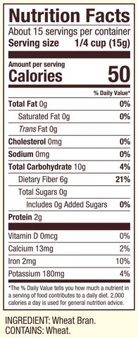 Bob's Red Mill Wheat Bran, 8oz (Pack of 1) - Non GMO, Vegan, Kosher