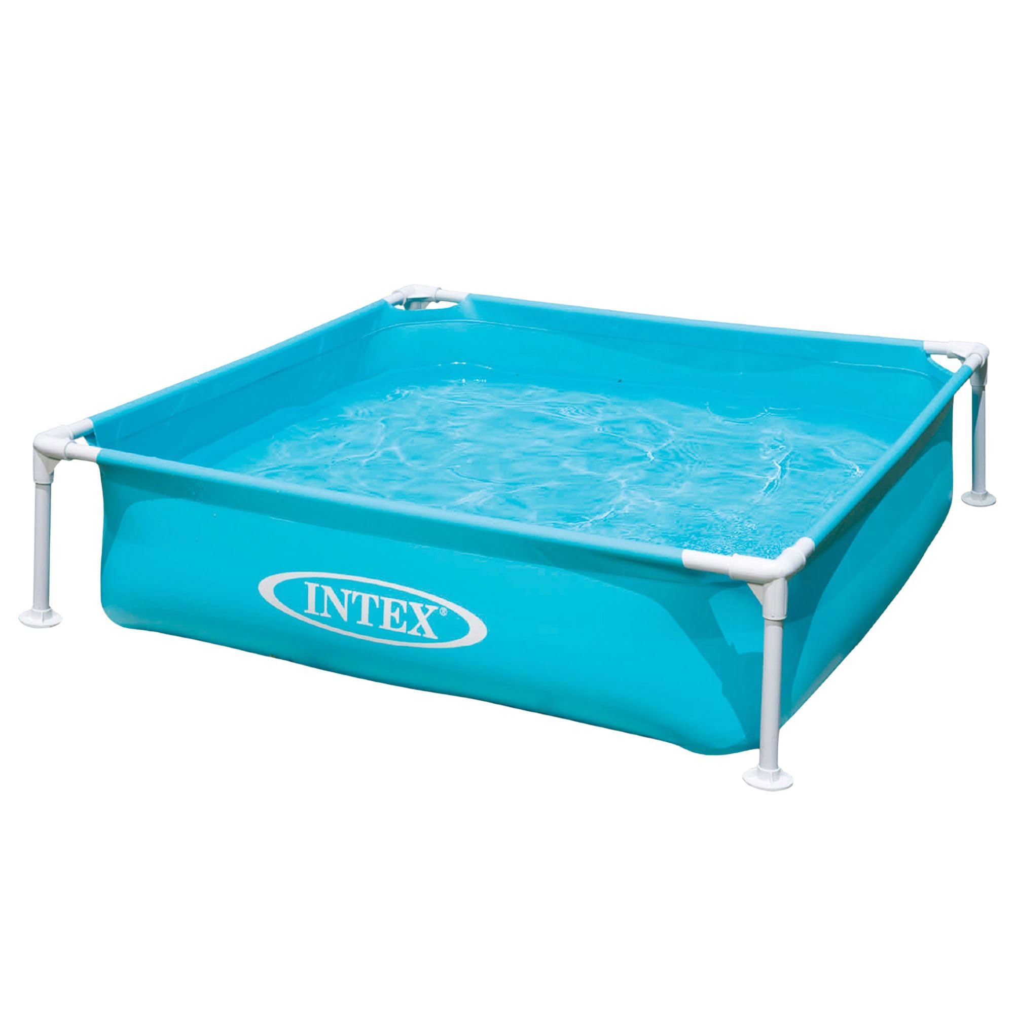 Intex 4 Foot x 12 Inch Miniature Durable Vinyl Outdoor Above Ground Frame Kiddie Swimming and Teaching Baby Pool for Ages 3 and Up, Blue