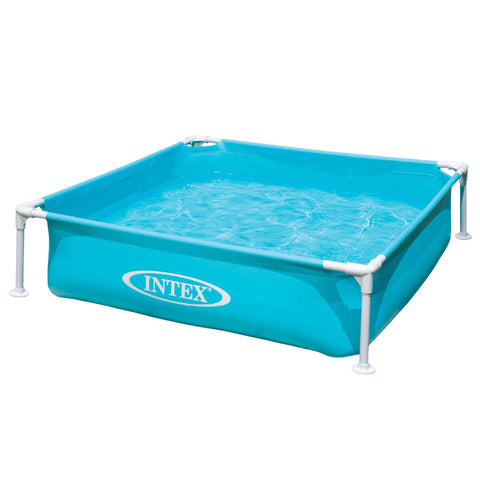 Intex 4 Foot x 12 Inch Miniature Durable Vinyl Outdoor Above Ground Frame Kiddie Swimming and Teaching Baby Pool for Ages 3 and Up, Blue