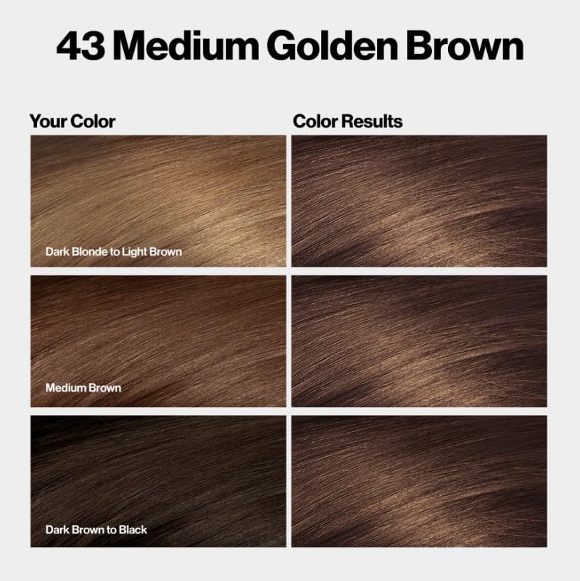 Revlon ColorSilk Hair Color [43] Medium Golden Brown 1 ea (Pack of 6)