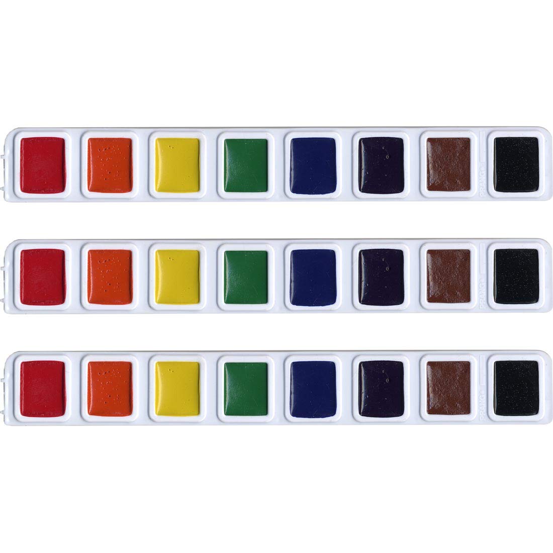 Prang Semi-Moist Watercolors Half Pan Refills Set, 3 Refill Trays