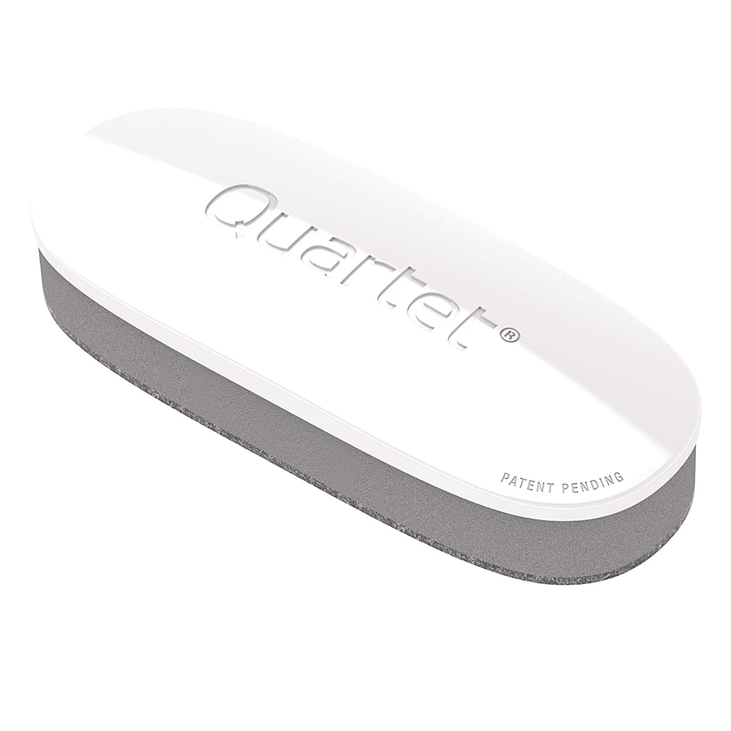 Quartet White Board Dry Erase Board Eraser, 5" x 2", Max Clean for Dry Erase Markers, Includes Magnetic Caddy Holder, Home School Supplies & Home Office Accessories, White/Gray (DFEB4)