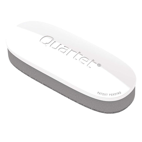 Quartet White Board Dry Erase Board Eraser, 5" x 2", Max Clean for Dry Erase Markers, Includes Magnetic Caddy Holder, Home School Supplies & Home Office Accessories, White/Gray (DFEB4)