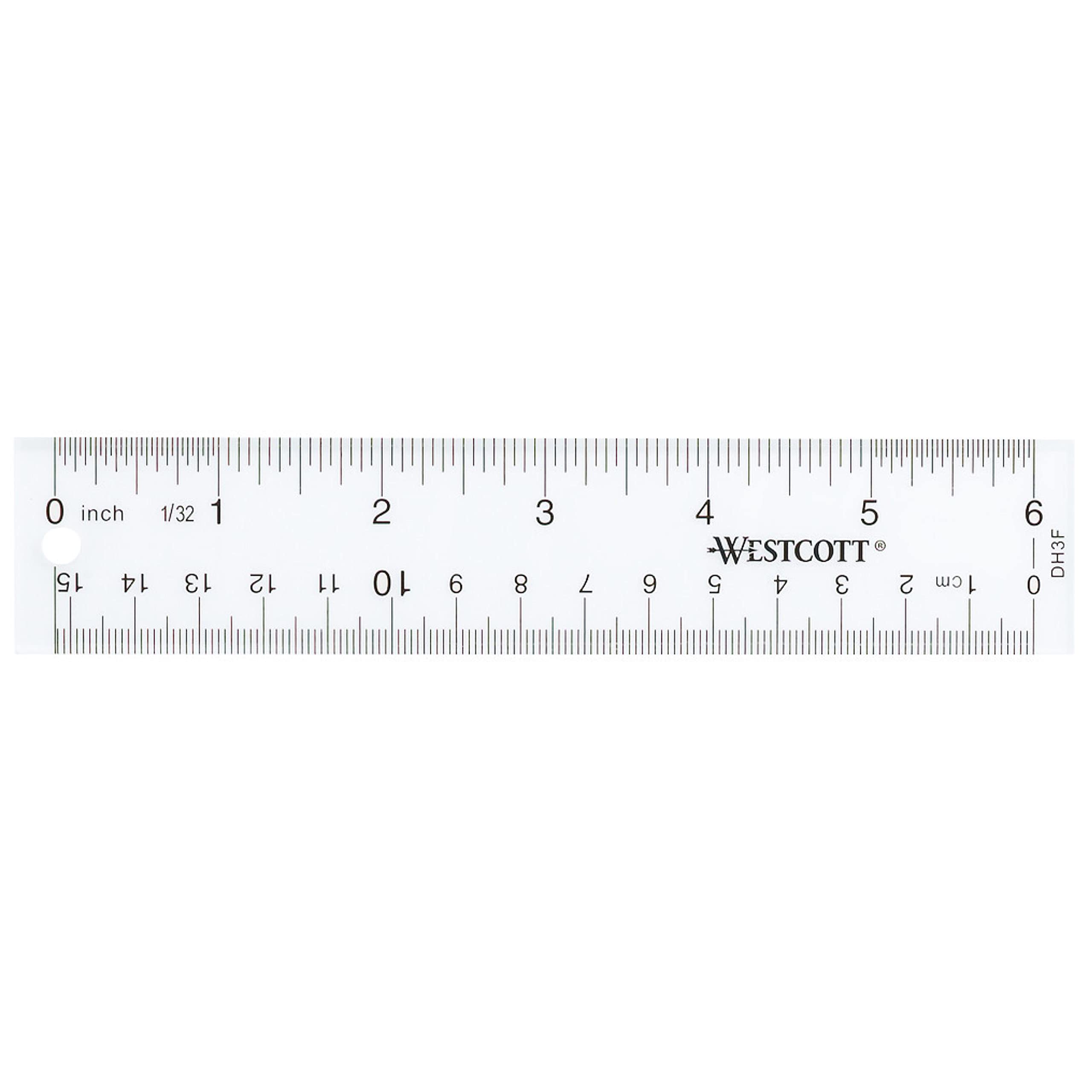 Westcott 10561 Acrylic Clear Ruler, 6 in