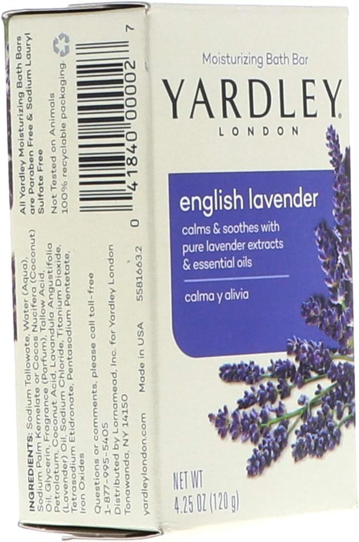 Yardley London English Lavender 4 Bar 4.25 oz (Packaging may vary)