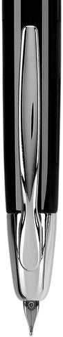 PILOT Vanishing Point Collection Refillable & Retractable Fountain Pen, Black Barrel with Rhodium Accents, Blue Ink, Broad Nib (60342)