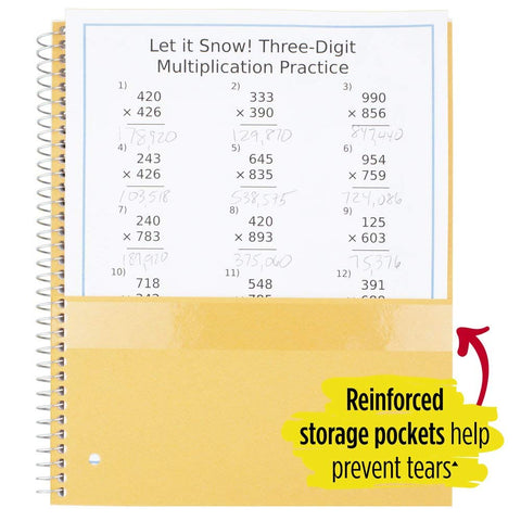Five Star Spiral Notebooks, 3 Subject, Wide Ruled Paper, 150 Sheets, 10-1/2" x 8", Gray, Lime, 2 Pack (38429)