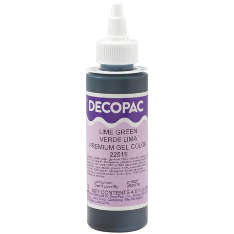 DecoPac Lime Green Trend Premium Gel Color Cake Decorations, Green Food Coloring - Lime Green Gel Color - 4 Fl Oz