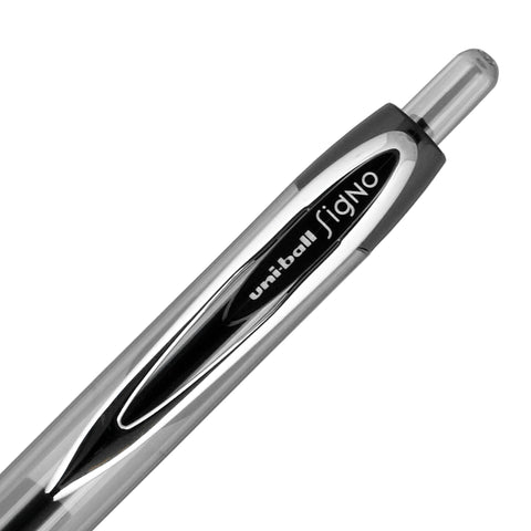 Uni-Ball® 207™ Retractable Fraud Prevention Gel Pens, Bold Point, 1.0 mm, Translucent Black Barrels, Black Ink, Pack Of 4