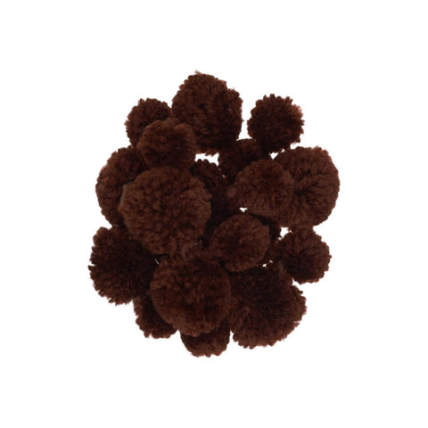 Essentials By Leisure Arts Yarn Pom Poms - Rown - 1" to 1.5" 20 Piece Pom Poms Arts and Crafts Gray Pompoms for Crafts Craft Puff Balls for Crafts