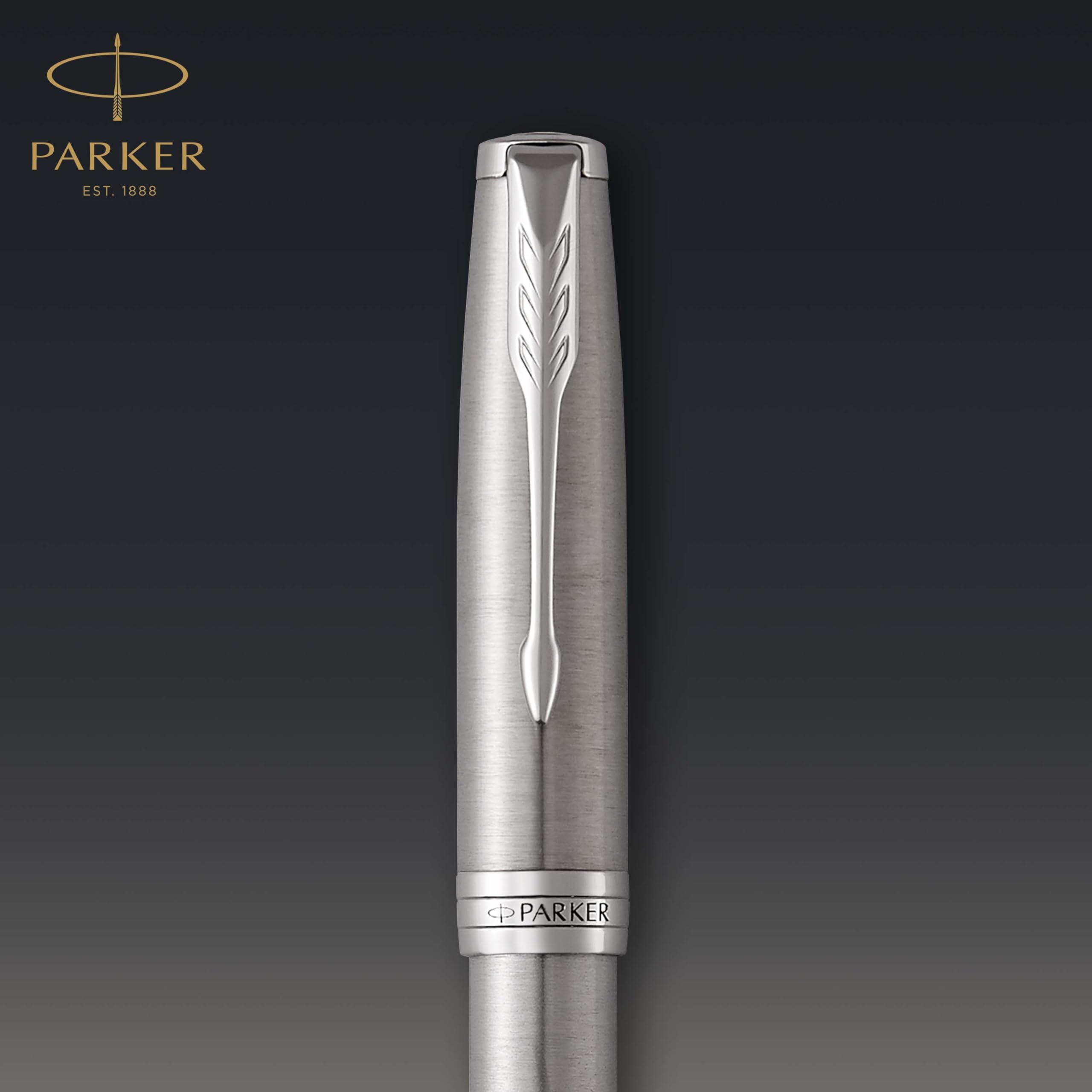 PARKER Sonnet Fountain Pen, Stainless Steel with Palladium Trim, Medium Nib (1931510)