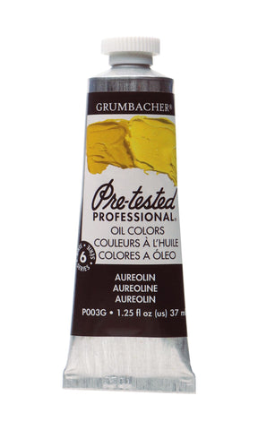 Grumbacher Pre-Tested Oil Paint, 37ml/1.25 Ounce, Aureolin (P003G)