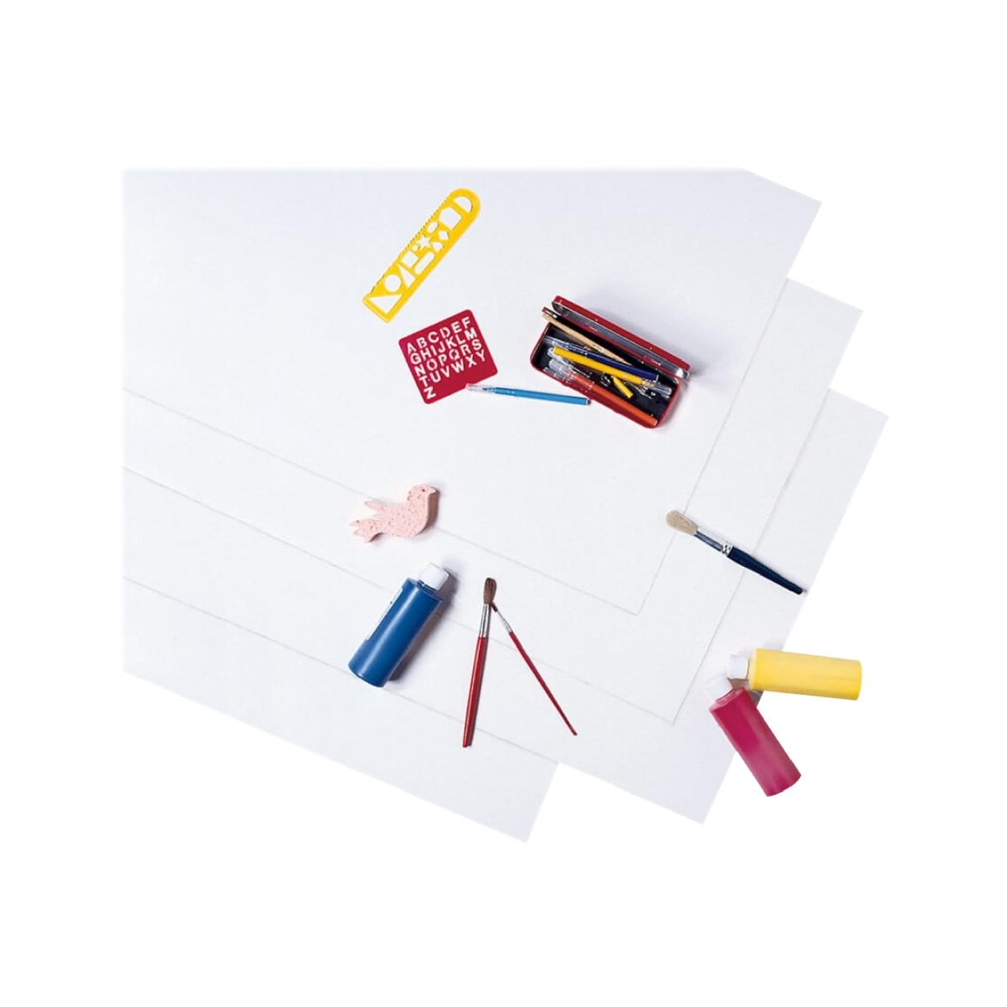 Pacon® Peacock® Railroad Board, 22" x 28", 4-Ply, White, Carton of 100 Sheets
