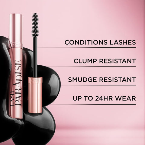 L’Oréal Paris Makeup Voluminous Lash Paradise Mascara, Voluptuous Volume, Intense Length, Feathery Soft Full Lashes, No Flaking, No Smudging, No Clumping, Mystic Black, 0.28 Fl Oz (Pack of 1)