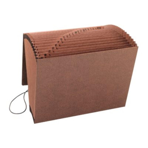 Smead TUFF Expanding File 21 Pockets, Alphabetic (A-Z), Flap and Cord Closure, Letter Size, Redrope (70318)