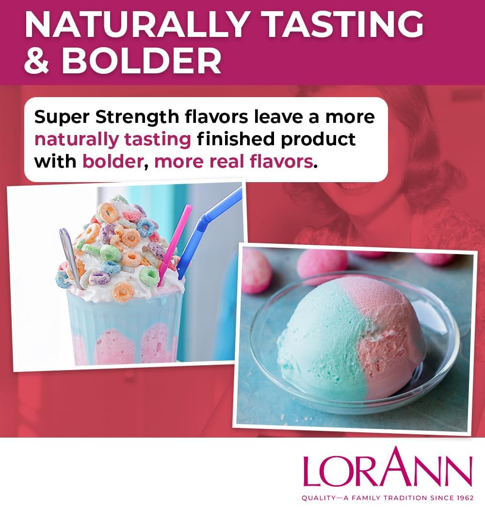 LorAnn Oils Super Strength Flavoring - Used For Candy Making, Flavoring , Baking, Hard Candy, & Flavor Oils - Bold, Natural Flavors 4X Stronger Than Extracts - Bubble Gum, Pack of 2, 0.125 fl oz