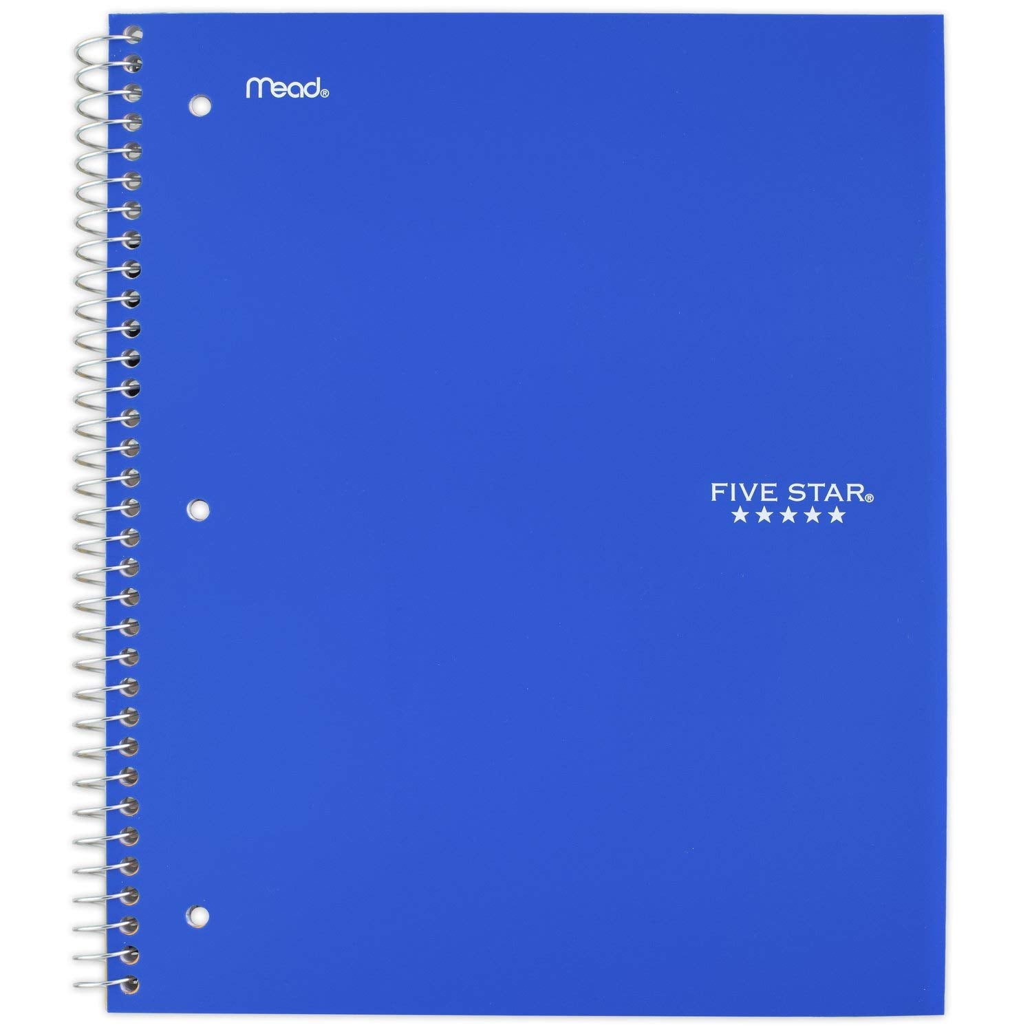 Five Star Wirebound Notebook, 1-Subject, 100-Count, Wide Rule, Royal Blue (72023)
