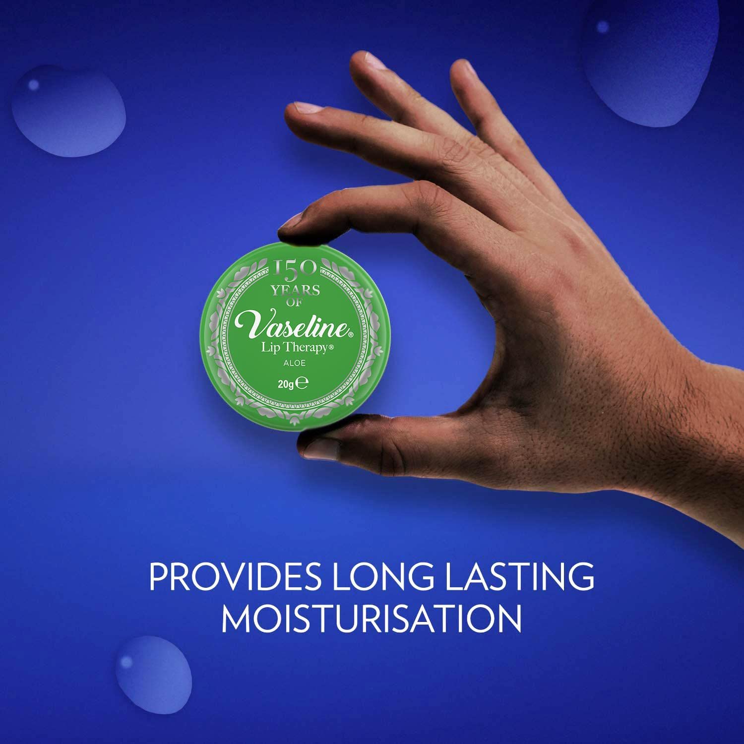 Vaseline Lip Therapy | Vaseline Lip Balm | Lip Moisturizer for Very Dry Lips | Aloe | 20g