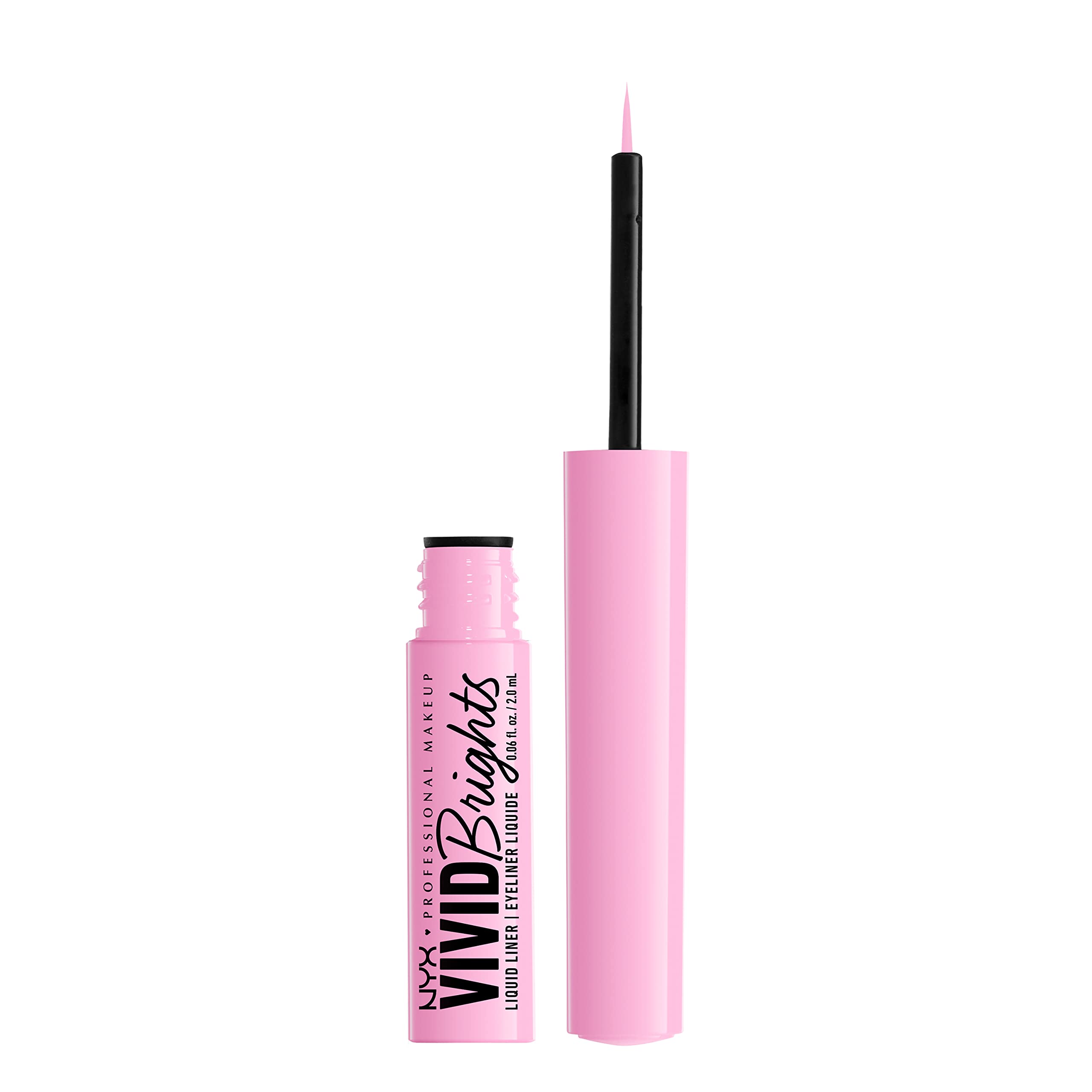 NYX PROFESSIONAL MAKEUP Vivid Brights Liquid Liner, Smear-Resistant Eyeliner with Precise Tip - Sneaky Pink