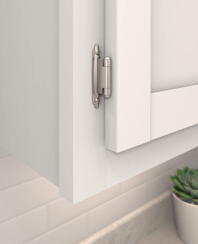 Amerock | Cabinet Hinge | Variable Overlay | Satin Nickel | 2 Pack | Self-Closing | Face Mount | Cabinet Door