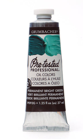 Grumbacher Pre-Tested Oil Paint, 37ml/1.25 Ounce, Permanent Bright Green (P093G)